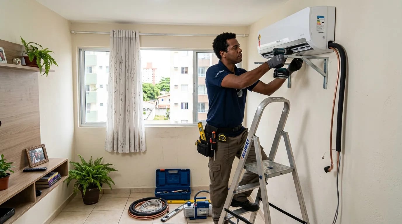 Instalação de ar-condicionado split em Salvador‑BA