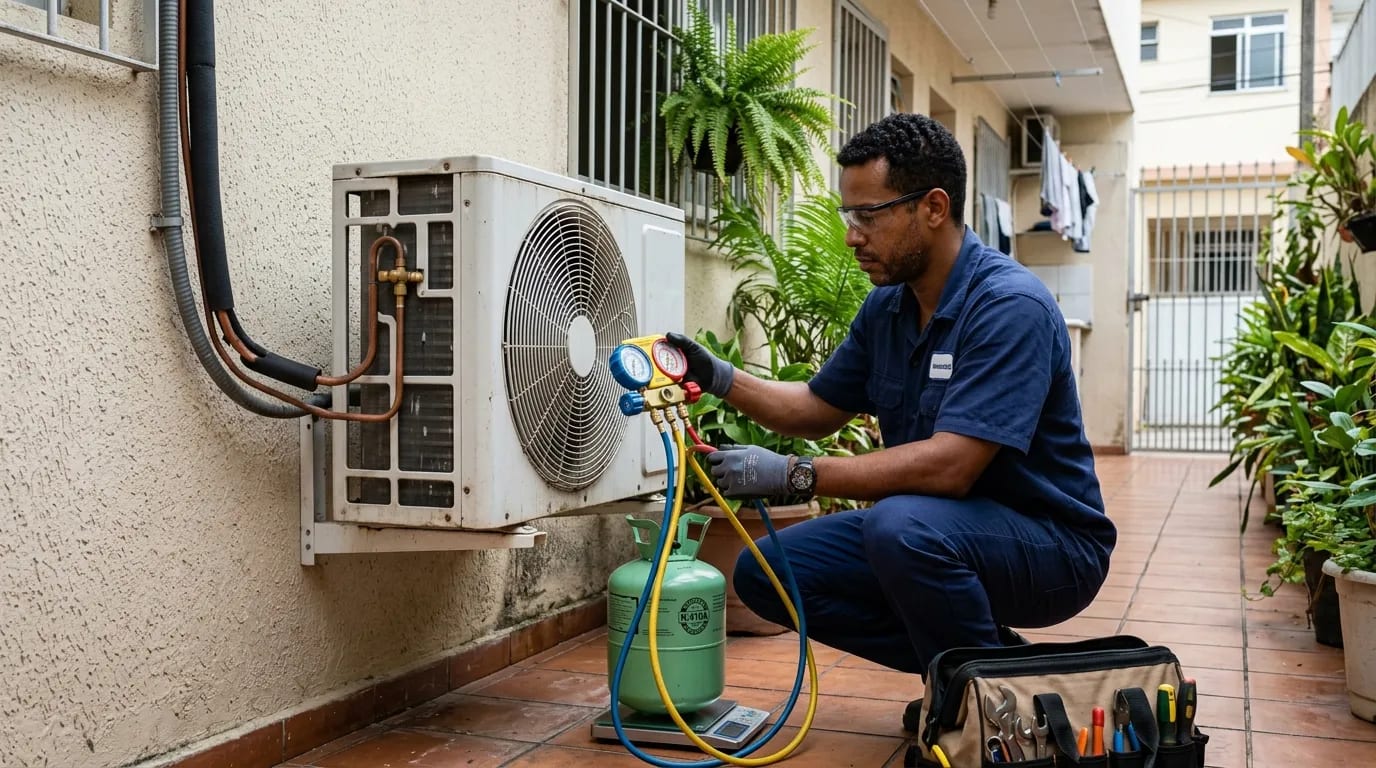 Instalação da condensadora em Salvador‑BA